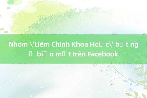 Nhóm 'Liêm Chính Khoa Học' bất ngờ biến mất trên Facebook