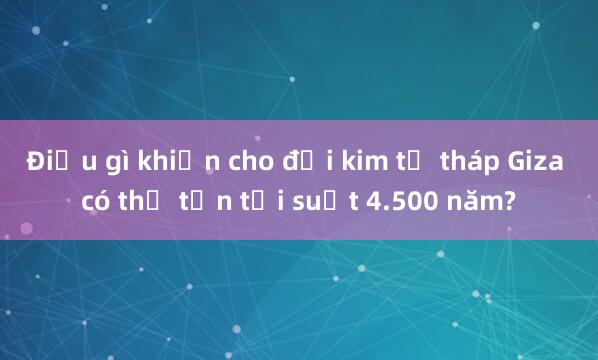 Điều gì khiến cho đại kim tự tháp Giza có thể tồn tại suốt 4.500 năm?